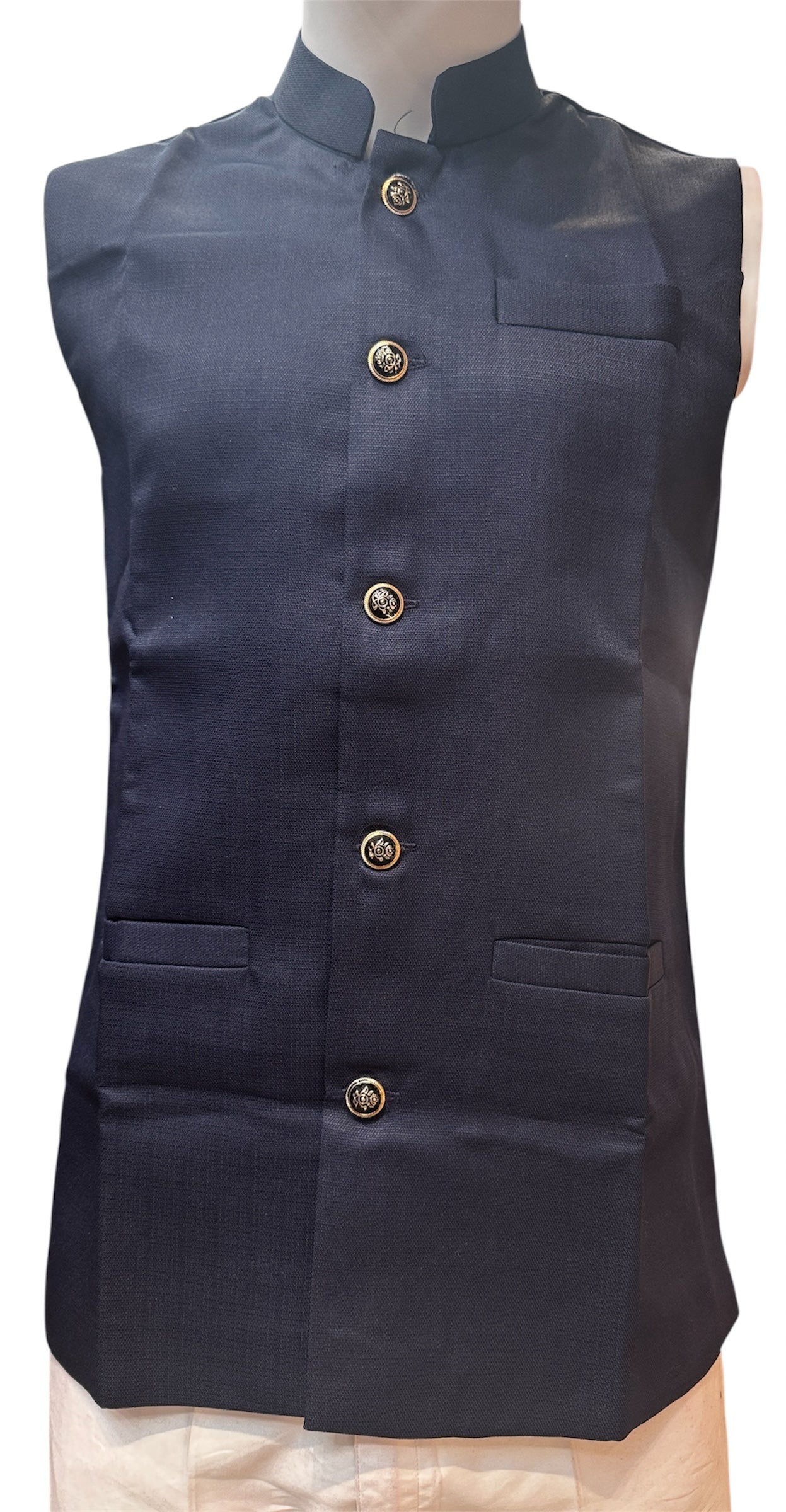 Amazing Navy Blue Color Cotton Men's Jacket