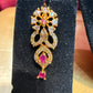 Gold Plated With Pink And White Stones Earrings In USA