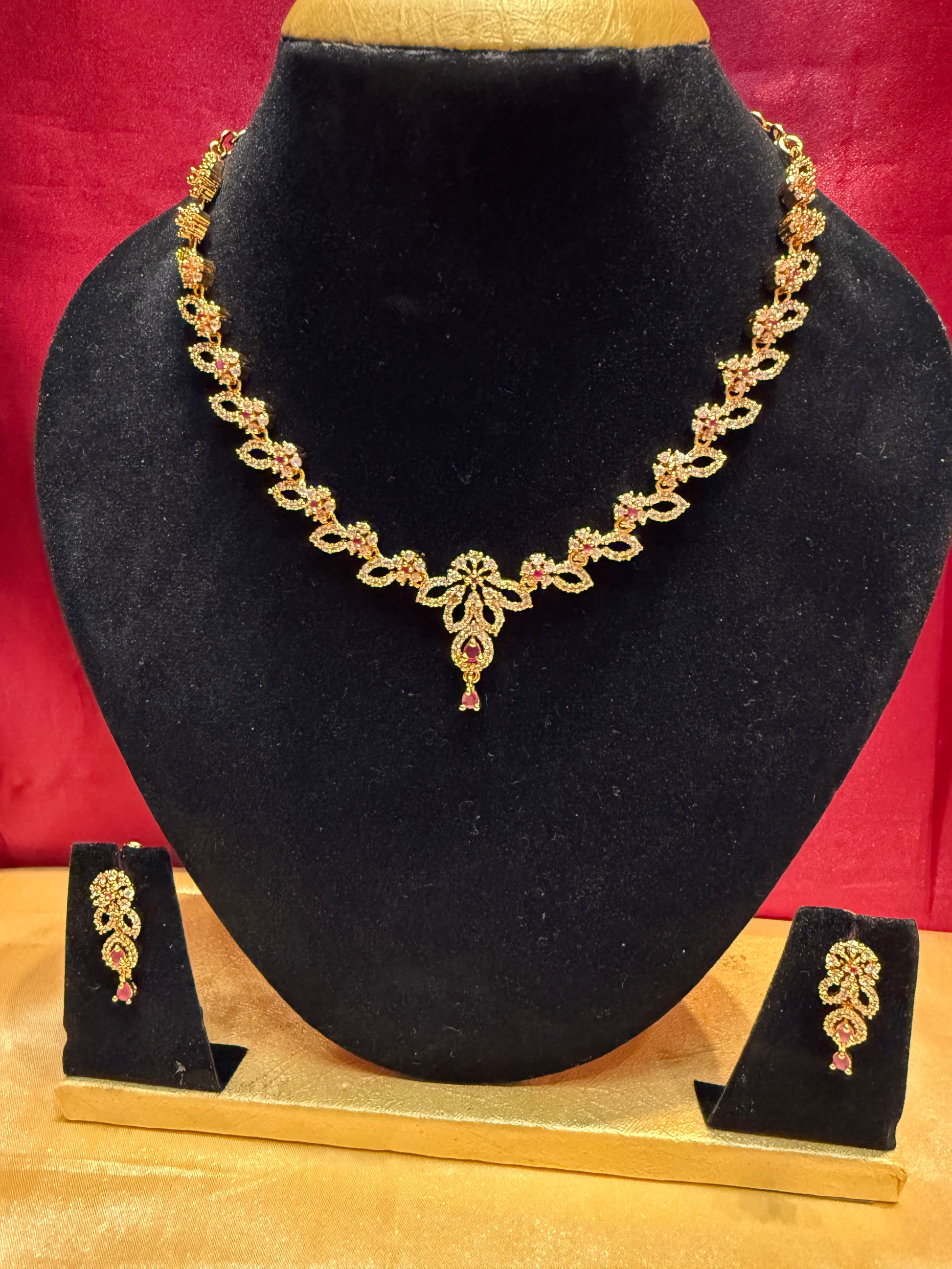 Gold Plated Necklace And Earrings In Tempe