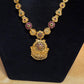 Beautiful Gold Plated Multicolor Necklace With Earrings Set