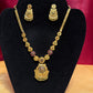 Beautiful Gold Plated Multicolor Necklace With Earrings Set