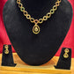 Appealing Multicolor Stones Studded Gold Plated Necklace With Earrings Set