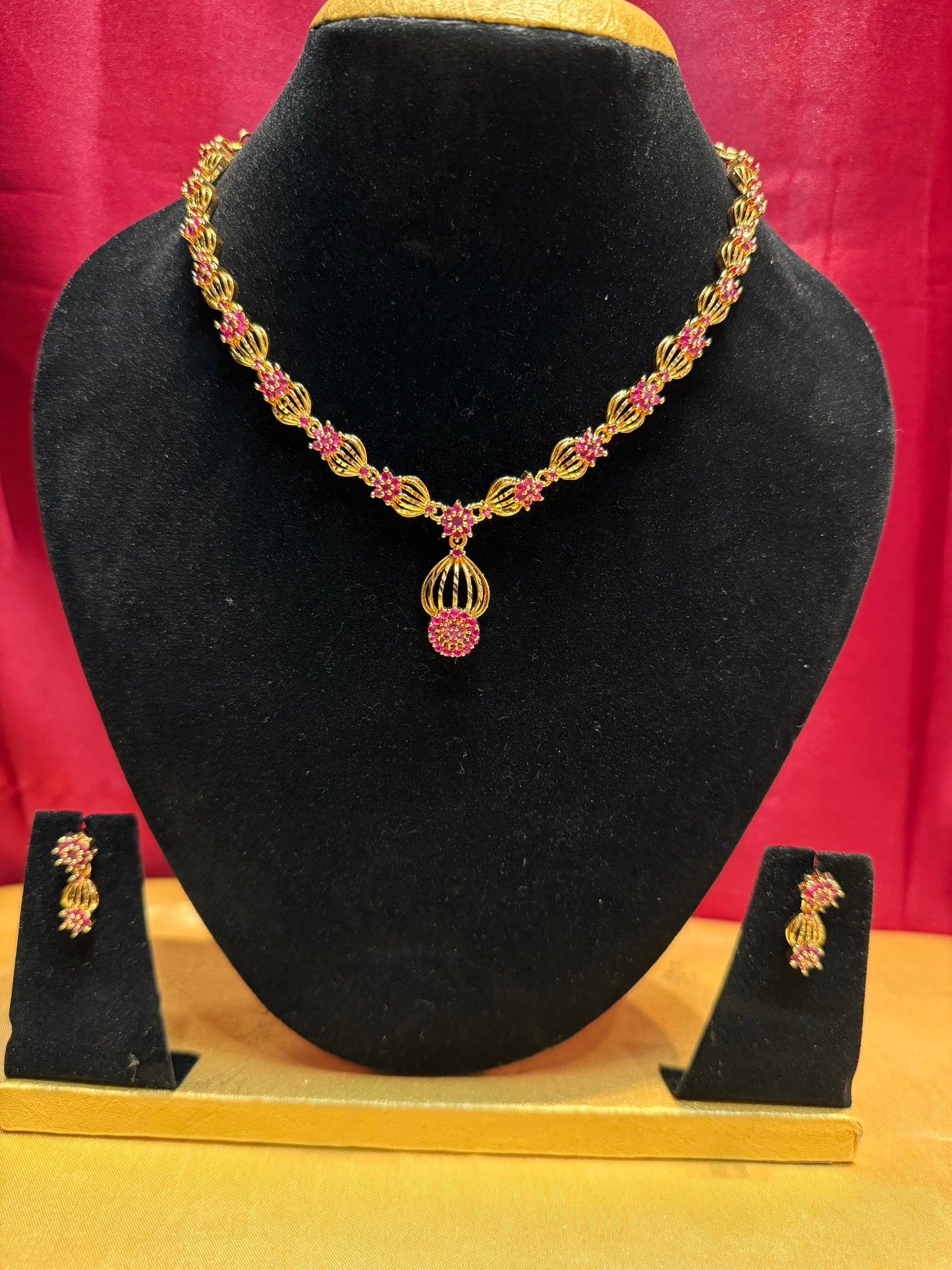 Gold Plated Necklace And Earrings In Tempe