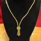 Attractive Gold Plated Green Color Stoned Long Chain With Beautiful Pendant For Women