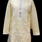 Elegant Yellow Color Soft Silk With Embroidery Work Kurta Suits For Men
