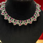 Alluring Pink And White Stone American Diamond Necklace Near Me