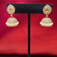 Dazzling Gold Plated Design Jhumka With White Stone With Pearls Designed For Women