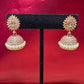 Dazzling Gold Plated Design Jhumka With White Stone In Chandler