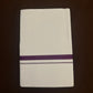 Elegant Men's White Premium Pure Cotton Purple Zari Border Dhoti