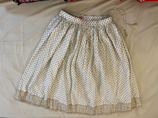 Appealing Off-White Golden Printed Skirt For Women