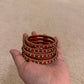 Stunning Red Color Glass Bangles With Sparkling Stones Near Me
