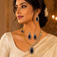 Stunning   Dark Purple American Diamond Gold Plated Necklace With Earrings