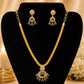 Gold-Plated Green Stone Necklace Set with Matching Earrings