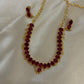 Dazzling gold plated Red color Ruby necklace with Earrings for Women