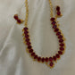 Dazzling gold plated Red color Ruby necklace with Earrings for Women