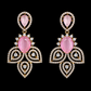 Premium Blush Pink American Diamond Necklace Set with matching earrings.