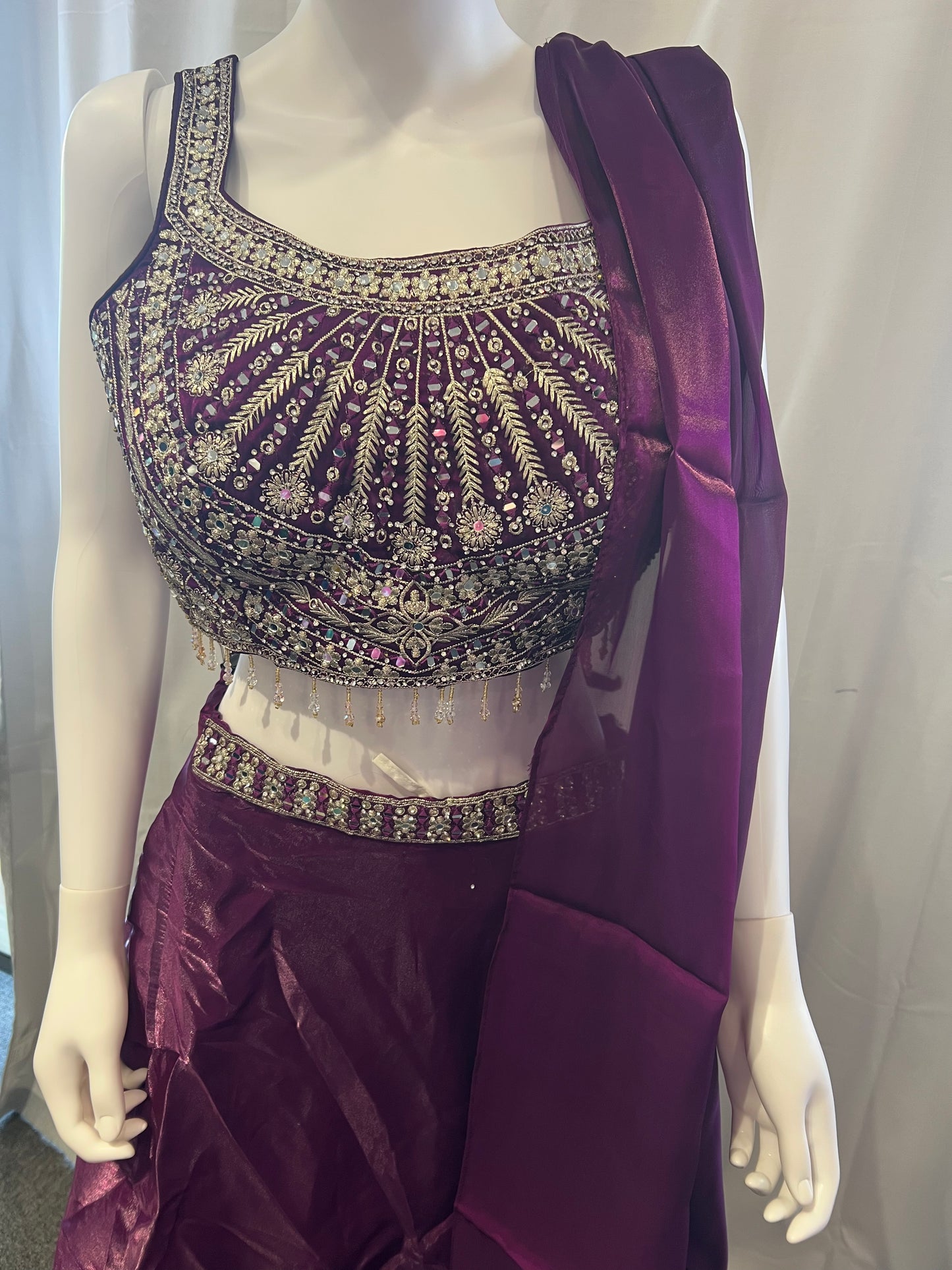 Amazing Purple Color Georgette With Embroidery And Sequins Work Lehenga Choli For Women