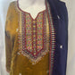 Beautiful Mustard Yellow Color Cotton With Embroidery And Sequins Work Salwar Suits With Dupatta For Women