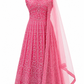 Exquisite Pink Color Anarkali Gown With Sequins And Embroidery Work For Women