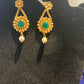 Beautiful Green Stone Gold Plated Choker With Earrings Near Me