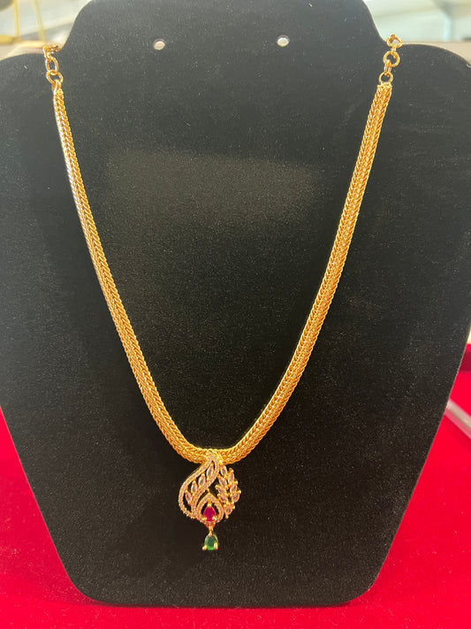 Amazing Multicolor Stones Gold Plated Necklace For Women