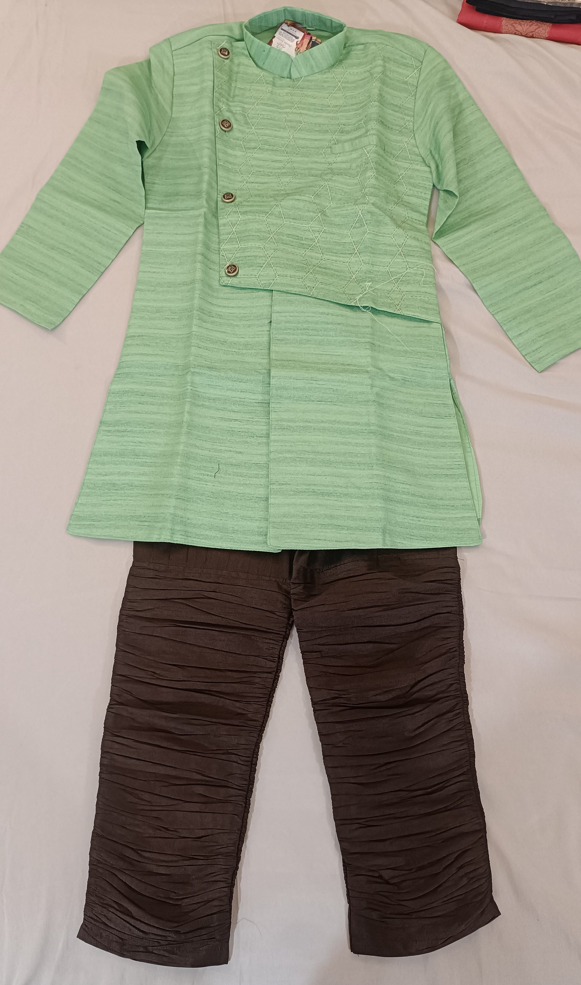 Beautiful Sea Green Color Designer Silk Kurta With Pajama Set
