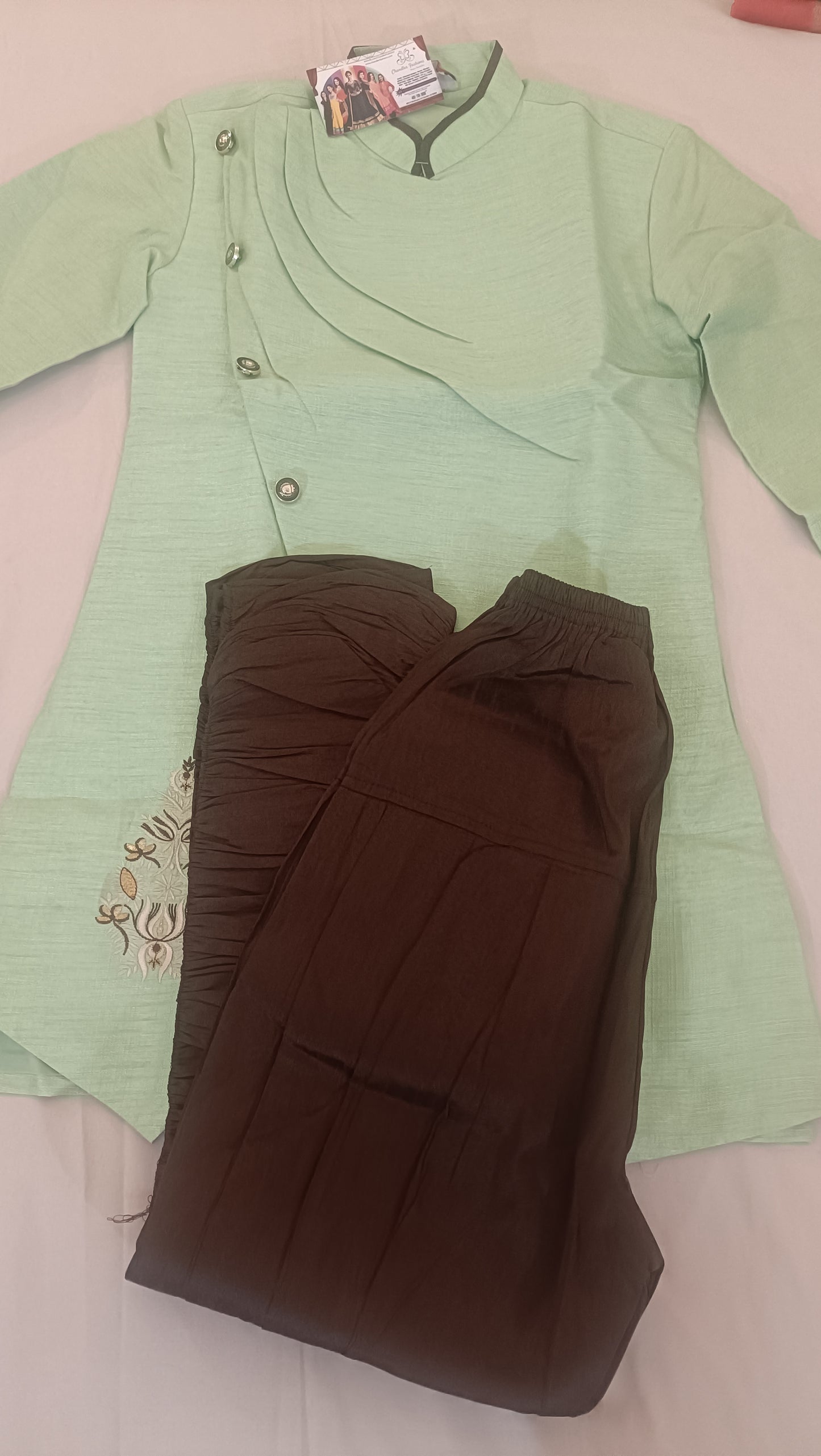 Alluring Sea Green Color Designer Silk Kurta With Pajama Set For Kids In USA