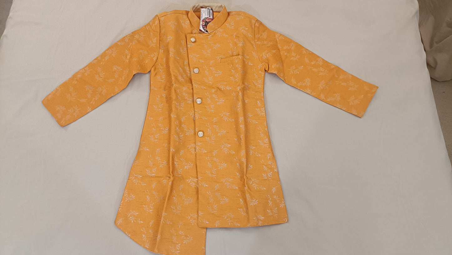 Beautiful Orange Color Designer Silk Kurta With Pajama Set