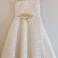 Alluring White gown for girls with gold detailing