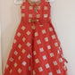 Fabulous Red Color Gown For Girls With Embroidery Work And Gold Detailing
