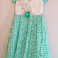 Attractive Green And White Kids Party Wear Frock