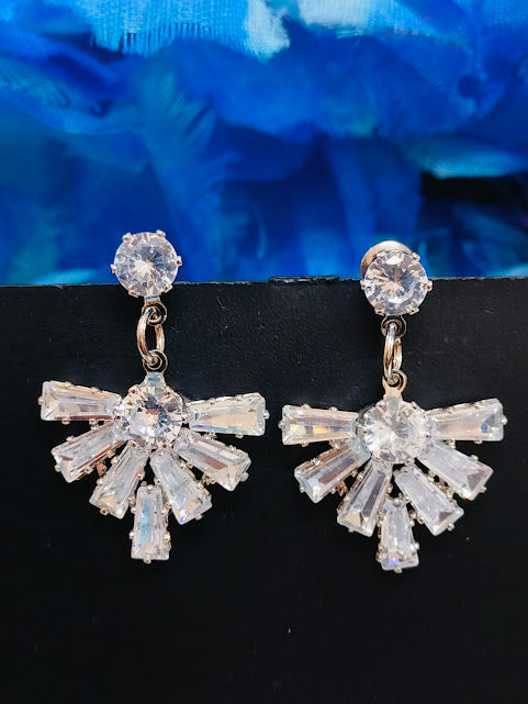 Stunning White Color American Diamond Earrings