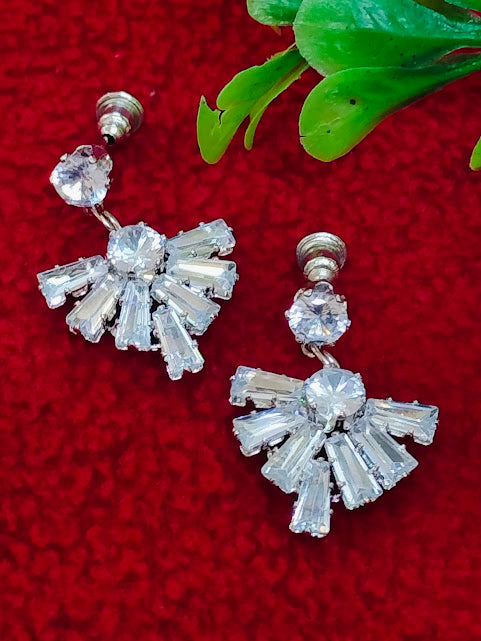 Stunning White Color American Diamond Earrings