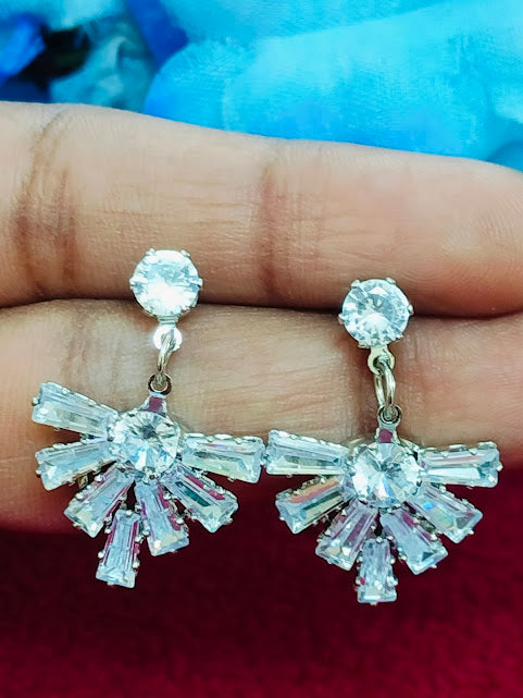 Stunning White Color American Diamond Earrings