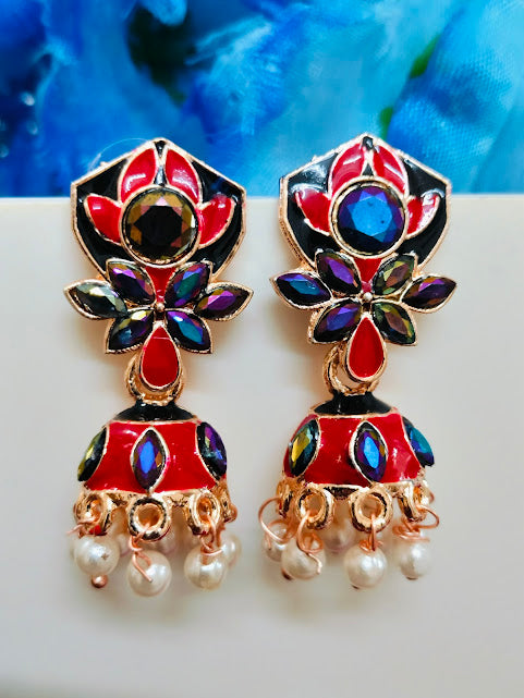 Multicolored Beautiful Gold plated Earrings
