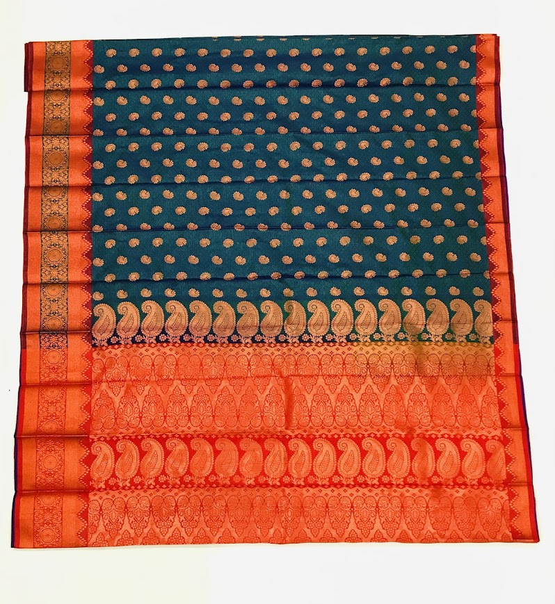 Art Silk With Contrast Border Unique Design Saree In USA