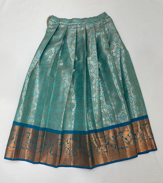 Blue And Green Color With Zari Work Langa Sets In Suncity