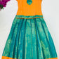 Fabulous Green Color Designer Silk Langa Set With Zari Work For Girls