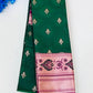 Dazzling Dark Green Color Art Silk With Contrast Border Unique Design Saree For Women