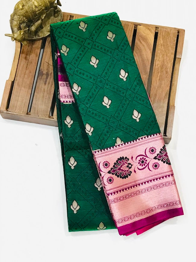 Dark Green Color Art Silk With Saree For Women Near Me