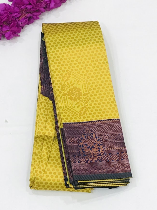 Charming Yellow Colored Art Silk Saree With Contrast Border For Women