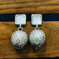  Grey Colored Stone Work Earrings In USA