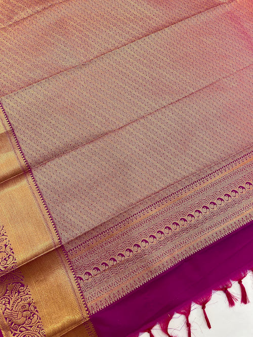 Purple Color Pure Kanchi Silk With Gold Zari Work Saree In Suncity