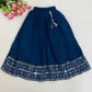 Alluring Teal Blue Color Georgette With Embroidery And Mirror Work Girls Choli Sets