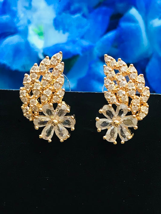 Appealing American Diamond White Stoned Designer Earrings