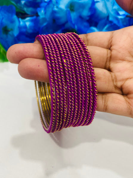 Purple Color Gold Plated Bangles Near Me