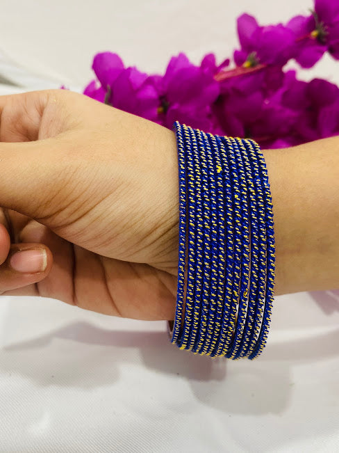 Dark Blue Color Gold Plated Bangles Near Me