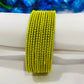 Dazzling Neon Yellow Color Plain Running Dotted Designer Gold Plated Bangle sets