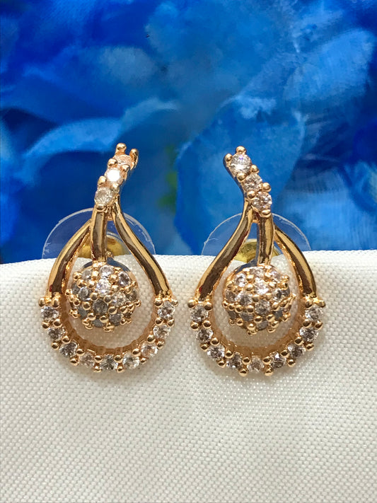 Appealing White Stoned American Diamond Earrings For Women