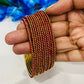 Maroon Color Gold Plated Designer Bangle Sets With Glitter in USA